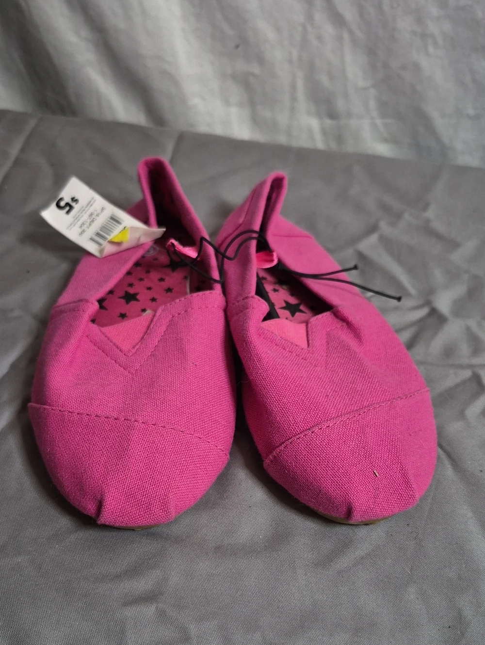 Kids' Hot Pink Canvas Slip-On Ballet Flats
